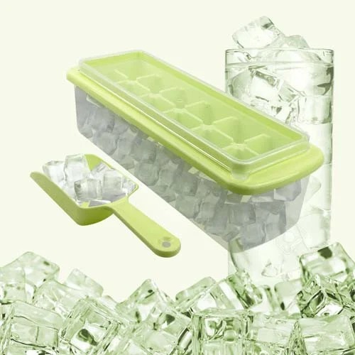 قالب ثلج بلاستيك 12 خانة مع علبة تفريغ وملعقة AZ-2738