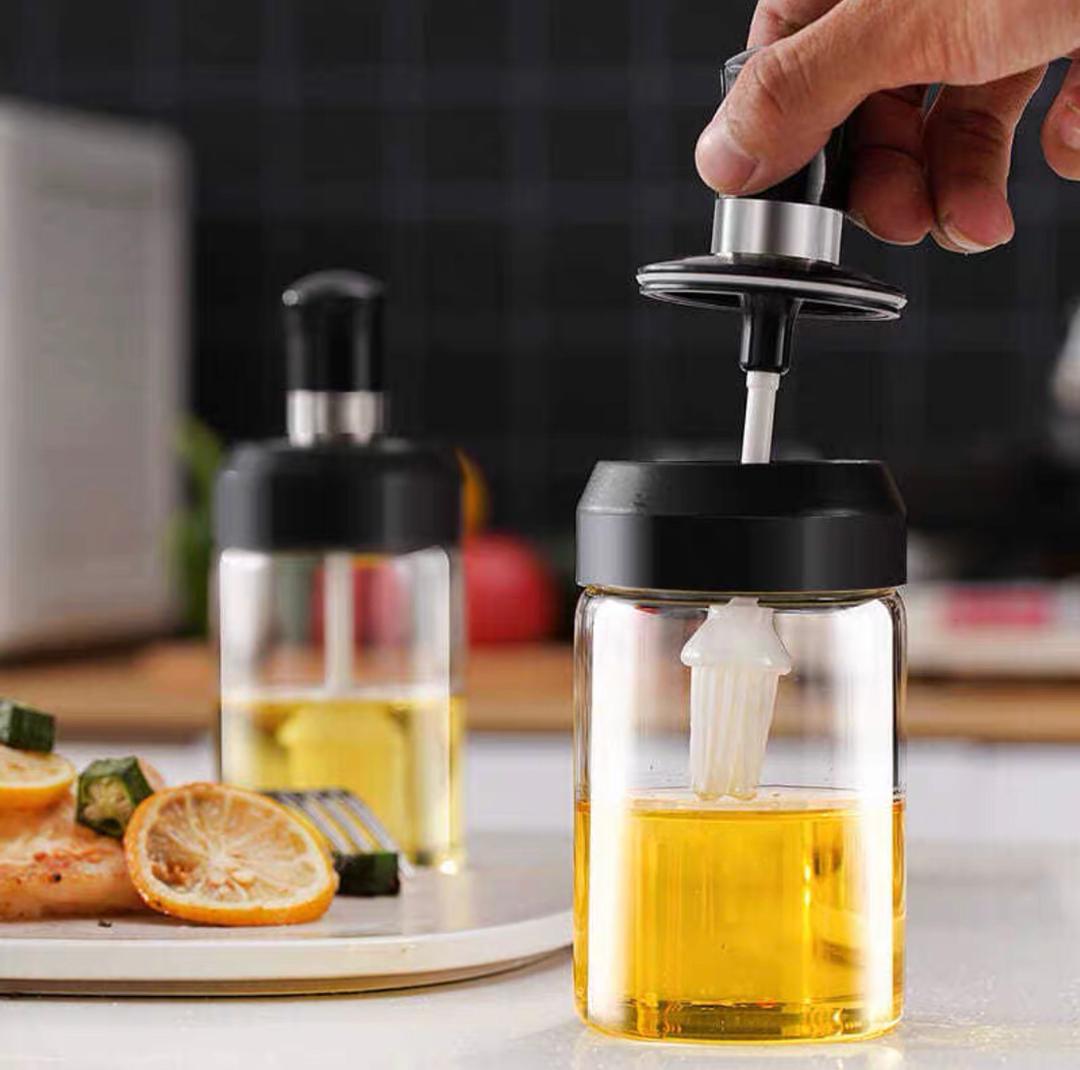 علبة زيت زجاج مع فرشة  AZ-666