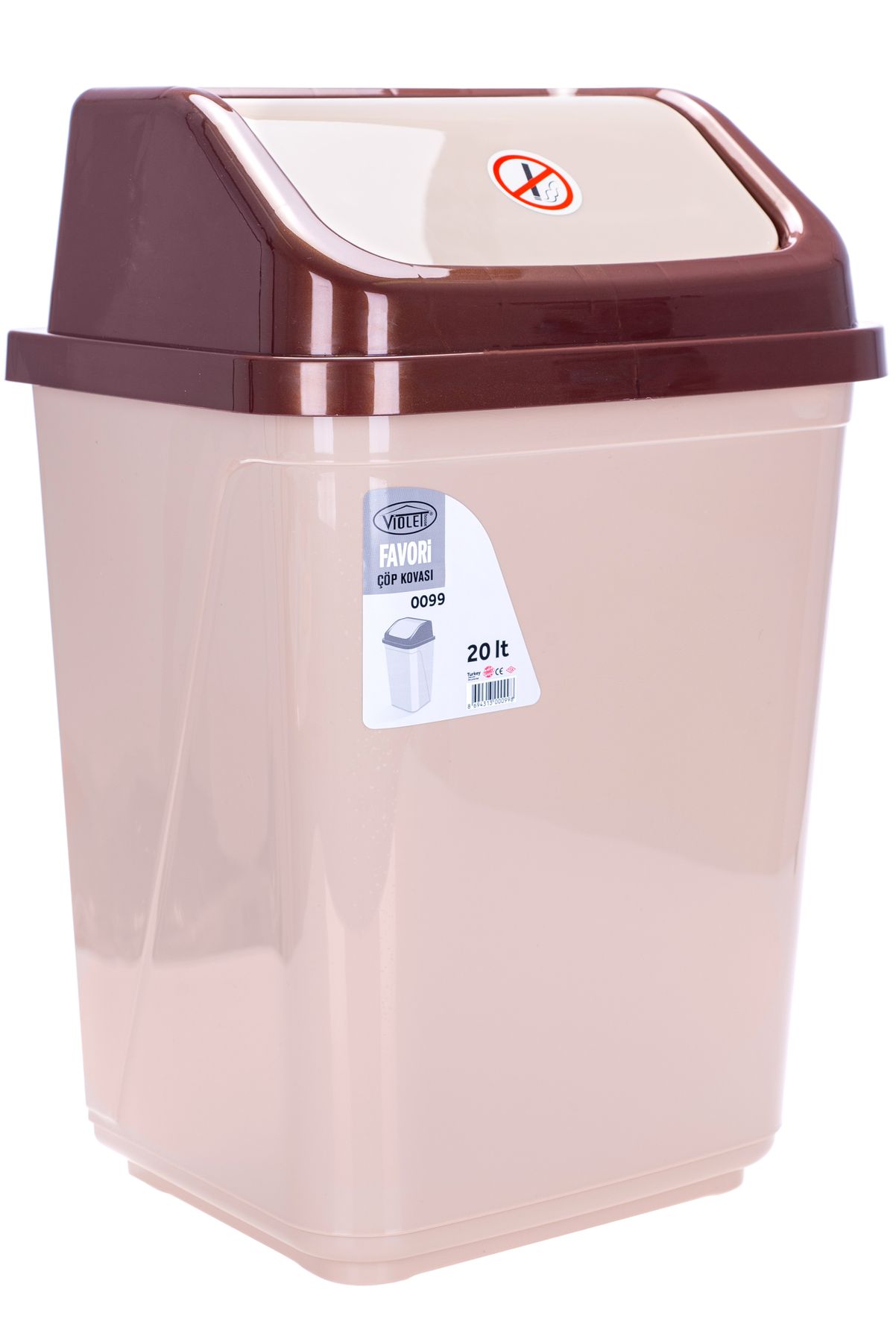 سلة قمامة بلاستيك 20 لتر غطاء مروحة VIOLETTE 0099