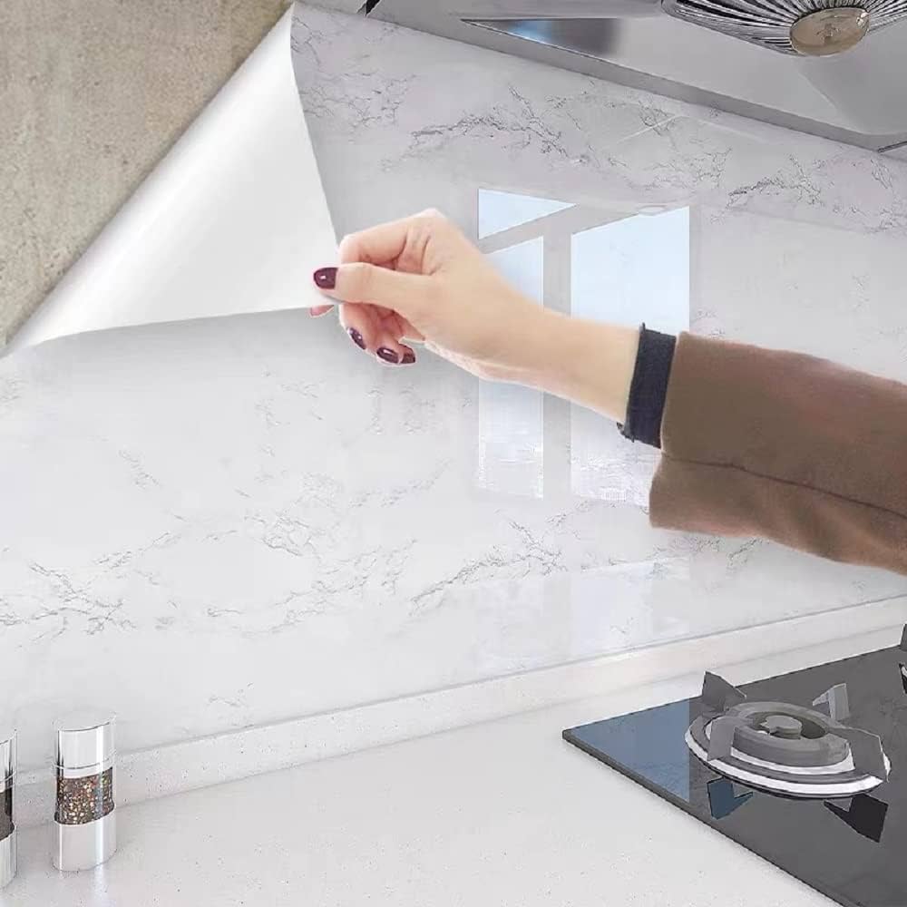 ديكور جدر لاصق ابيض رخامي 60*30سم AZ-2729