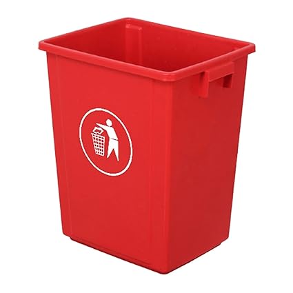 سلة قمامة بلاستيك ملون بغطاء