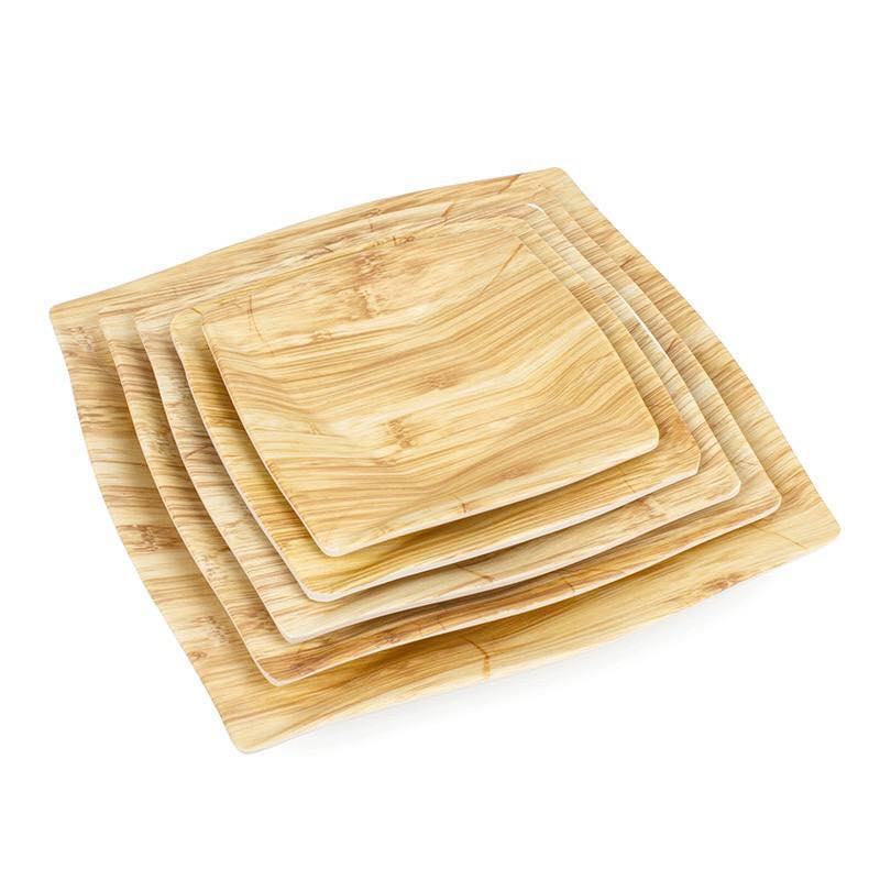 صحن ميلامين خشبي مربع زاوايا