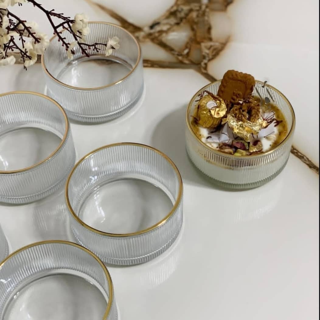 مطيبة زجاج صافي حواف ذهبي AFG-6493