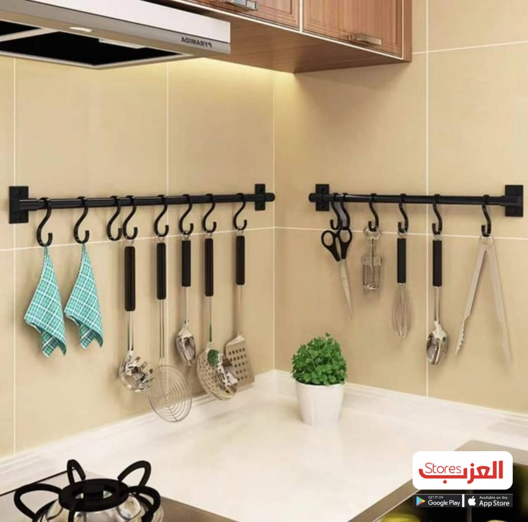 تعليقة تنظيم ملاعق جدارية حديد 5 هوك 57 سم AZ-3056