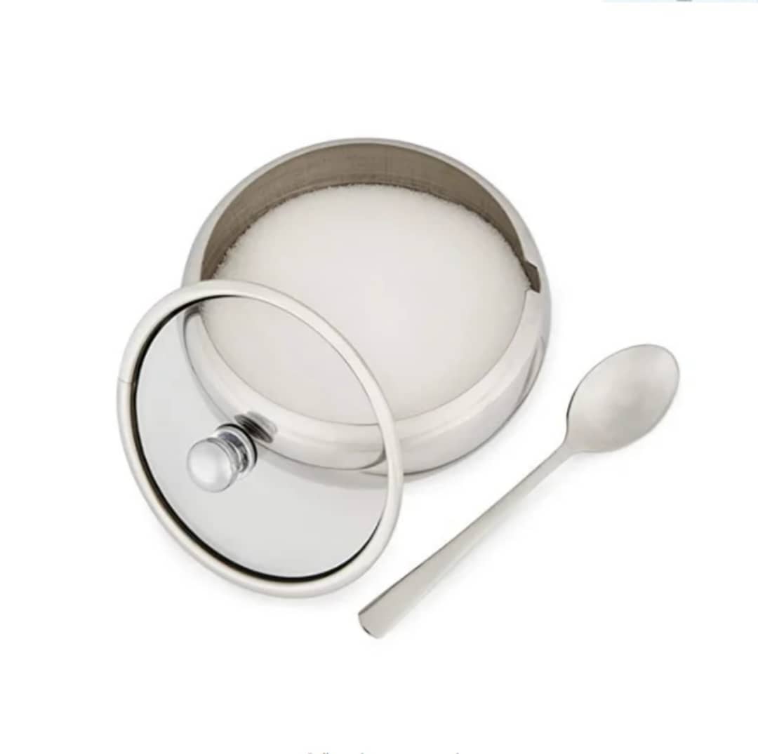 سكرية ستيل 9 سم بغطاء مع ملعقة YAB-1164 XINHAOBAIYI