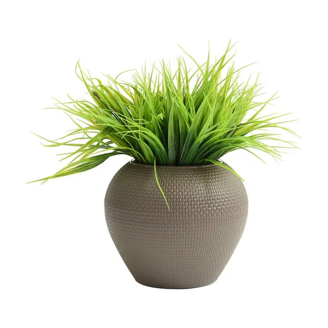 اصايص زرع بلاستيك مدور شكل قبة خزفي