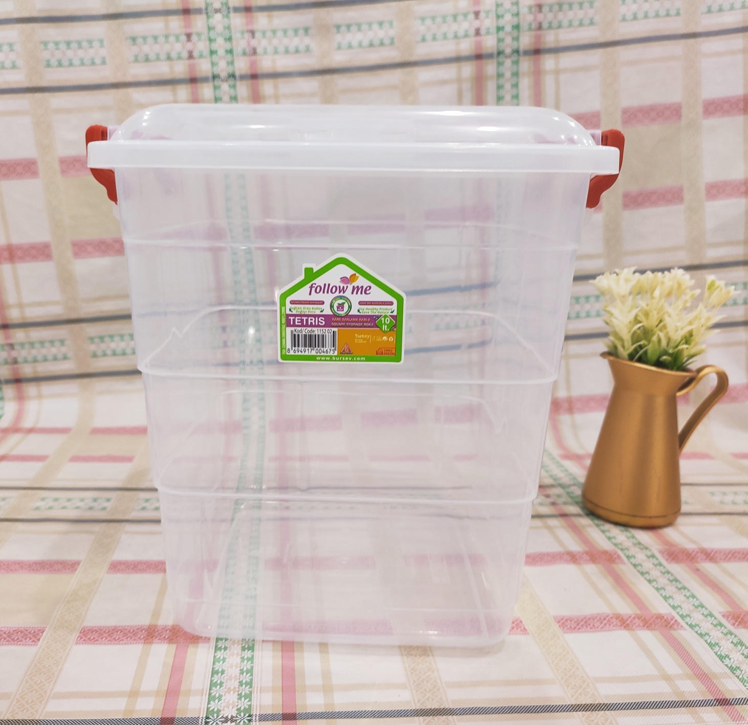 علبة حافظة شفاف بقفل ركز