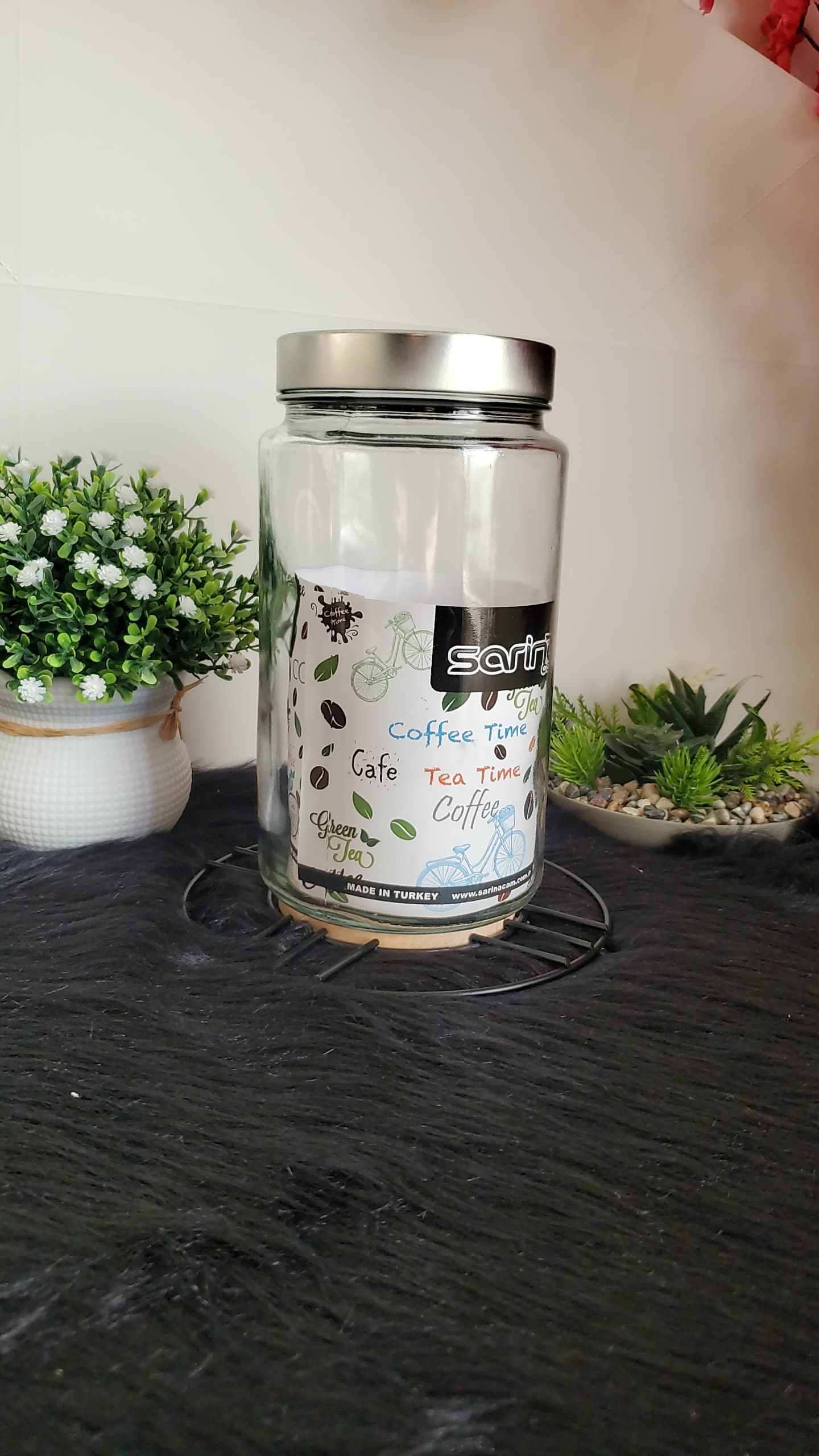 برطمان زجاج تركي بغطاء بلاستيك SARINA-S-830-831-832