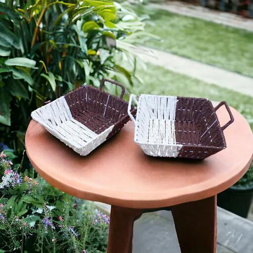 سلة تقديم فواكة خش بيدين مربع راقي AFG-4729