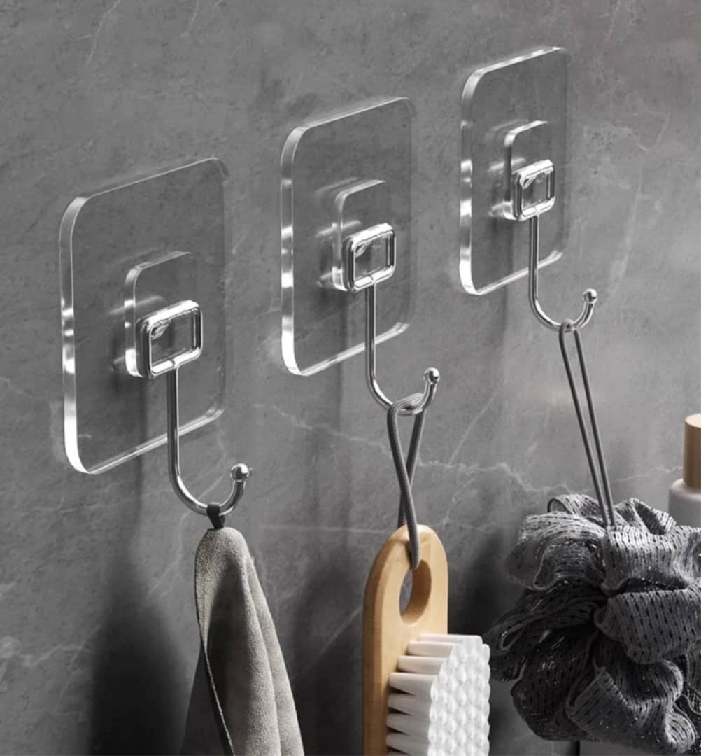 معلق ملابس لاصق شفاف هوك حديد AZ-3073