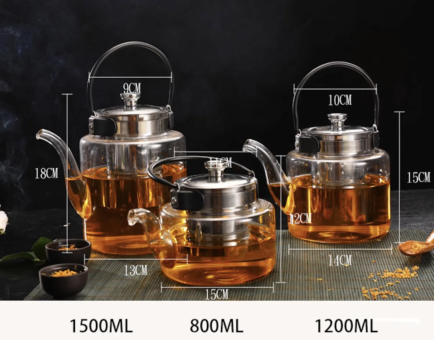 كتلي زجاج حراري بغطاء ستيل