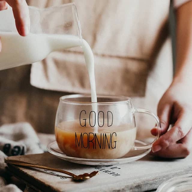 كوب زجاج بيد 400 مل   AZ-2202 GOOD MORINING