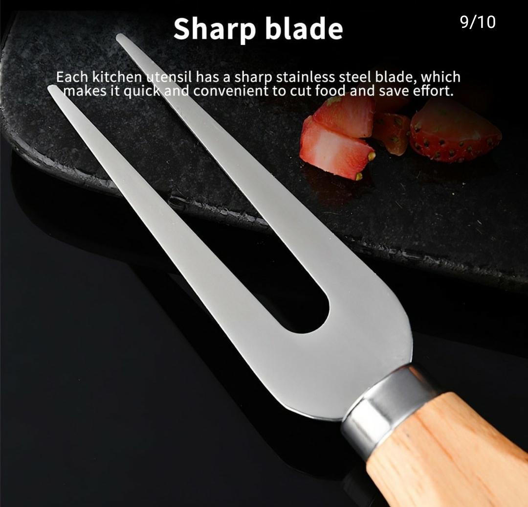 سيخ للدجاج والمشاوي ستيل بيد خشبي HE-1140