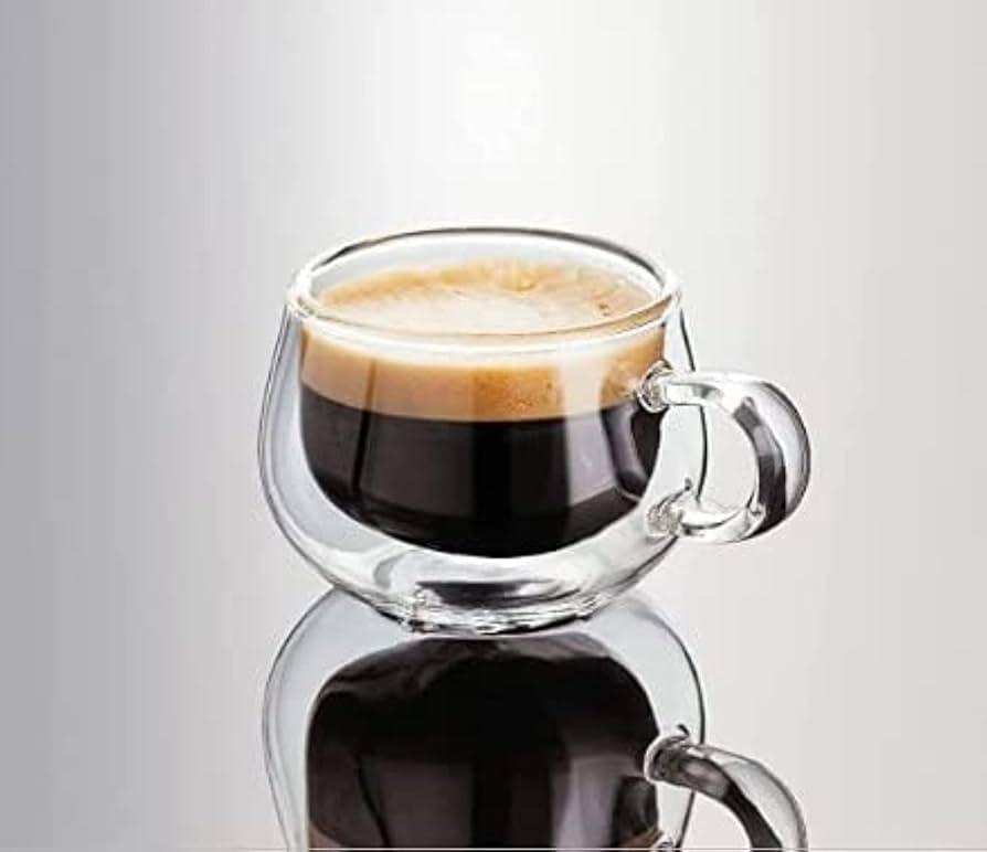 كوب زجاج حراري مدبل250 مل  AK-10024