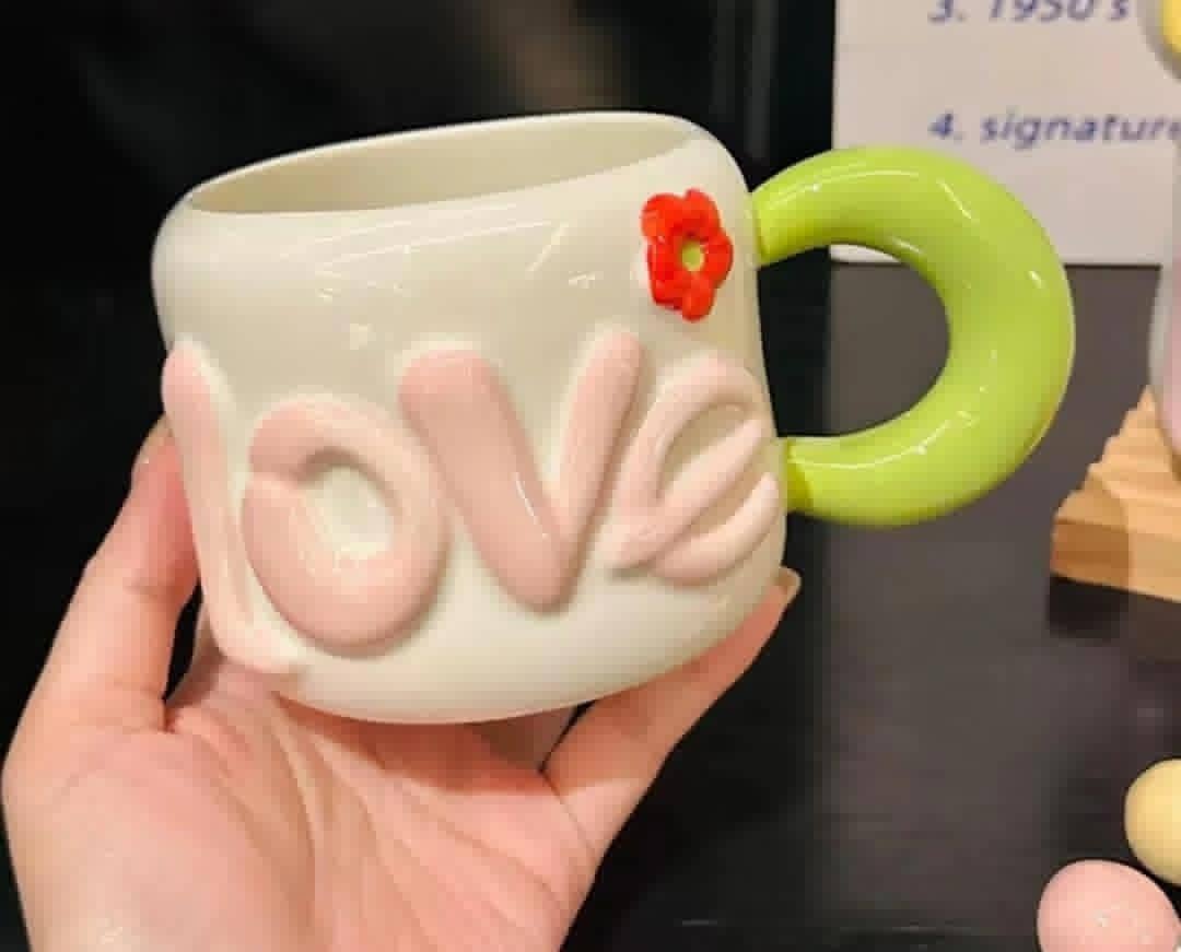كوب سيراميك ابيض LOVE ثقيل ABS-5201