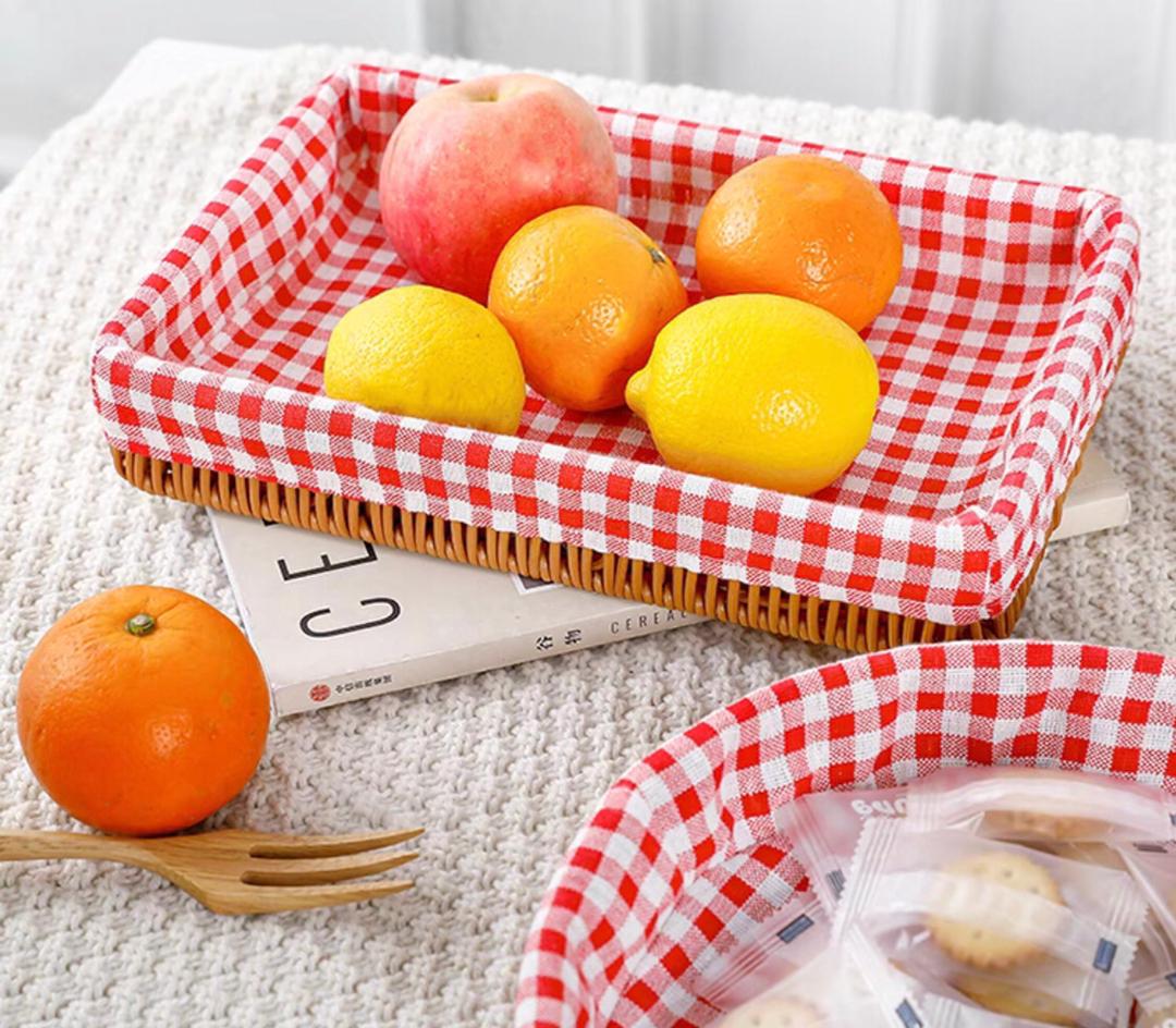 سلة تقديم خزفي تلبيسة كاروهات مستطيل