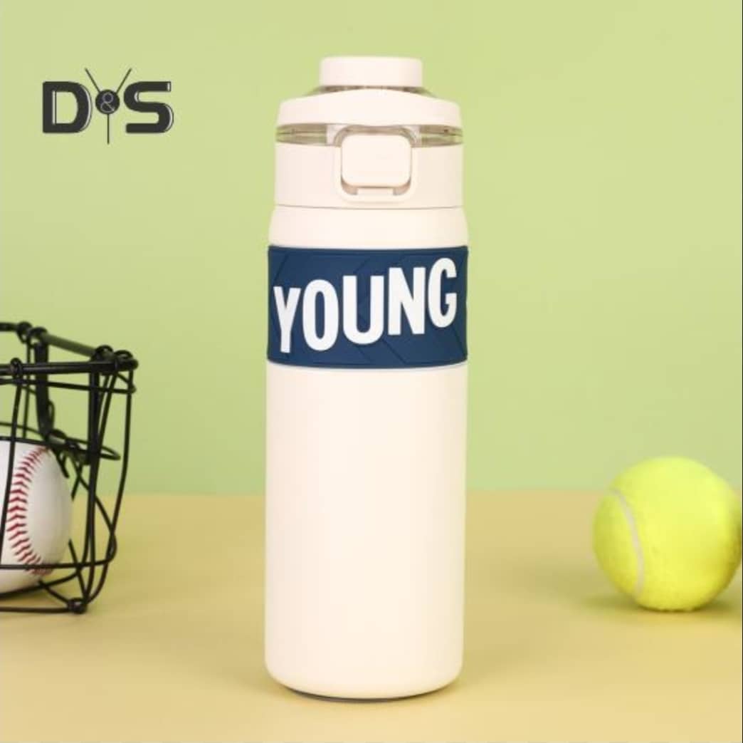 حافظة مشروبات ستيل 650 مل بحزام سيليكون HK-3350