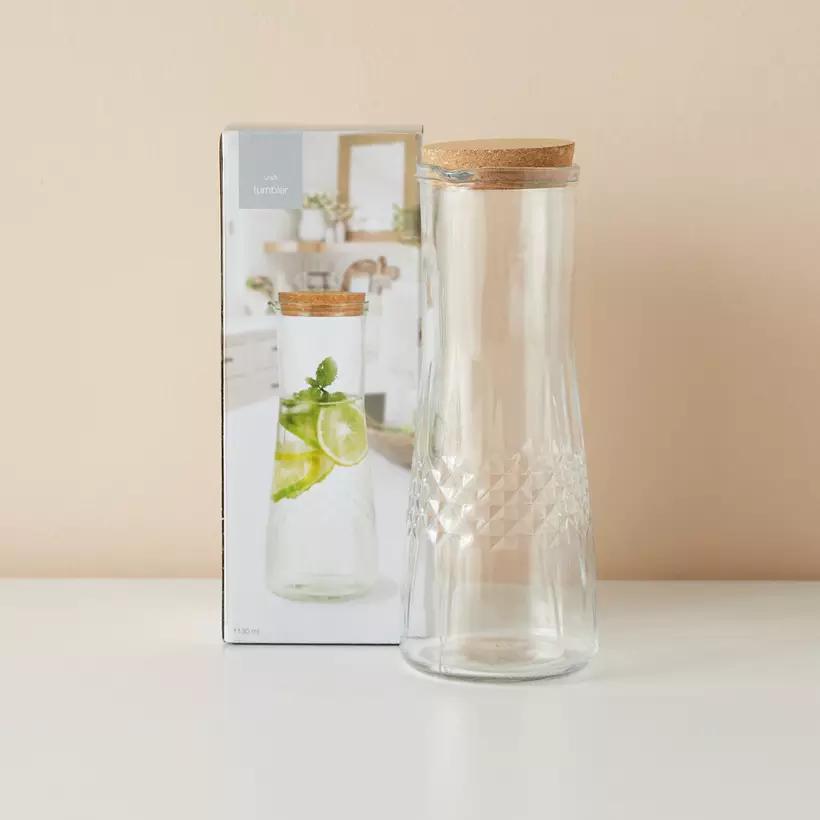 جاك مشروبات زجاجي منقوش بغطاء خشبي DANNY HOME 020