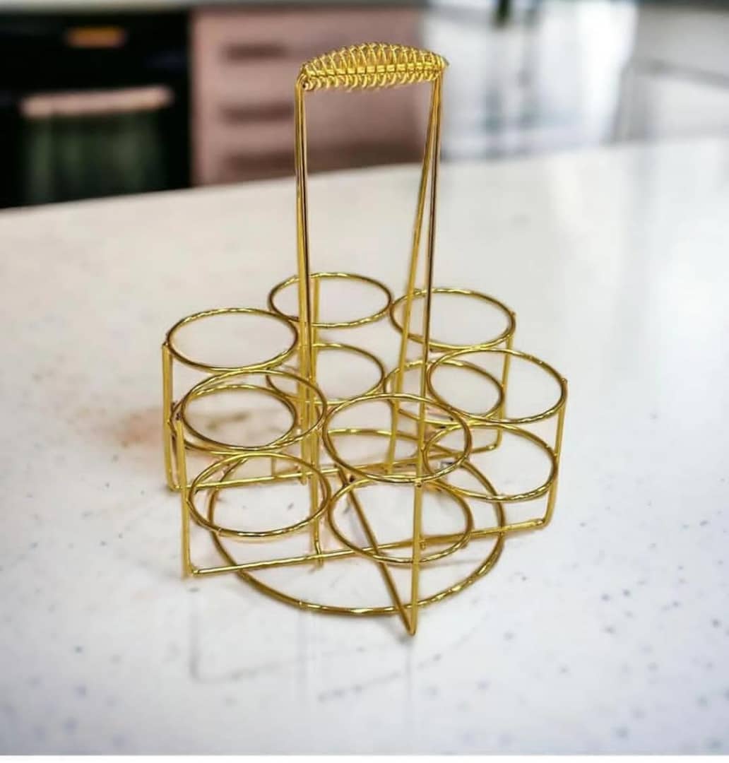 ستاند قلاصات ستيل ذهبي *6 خانات 43/120