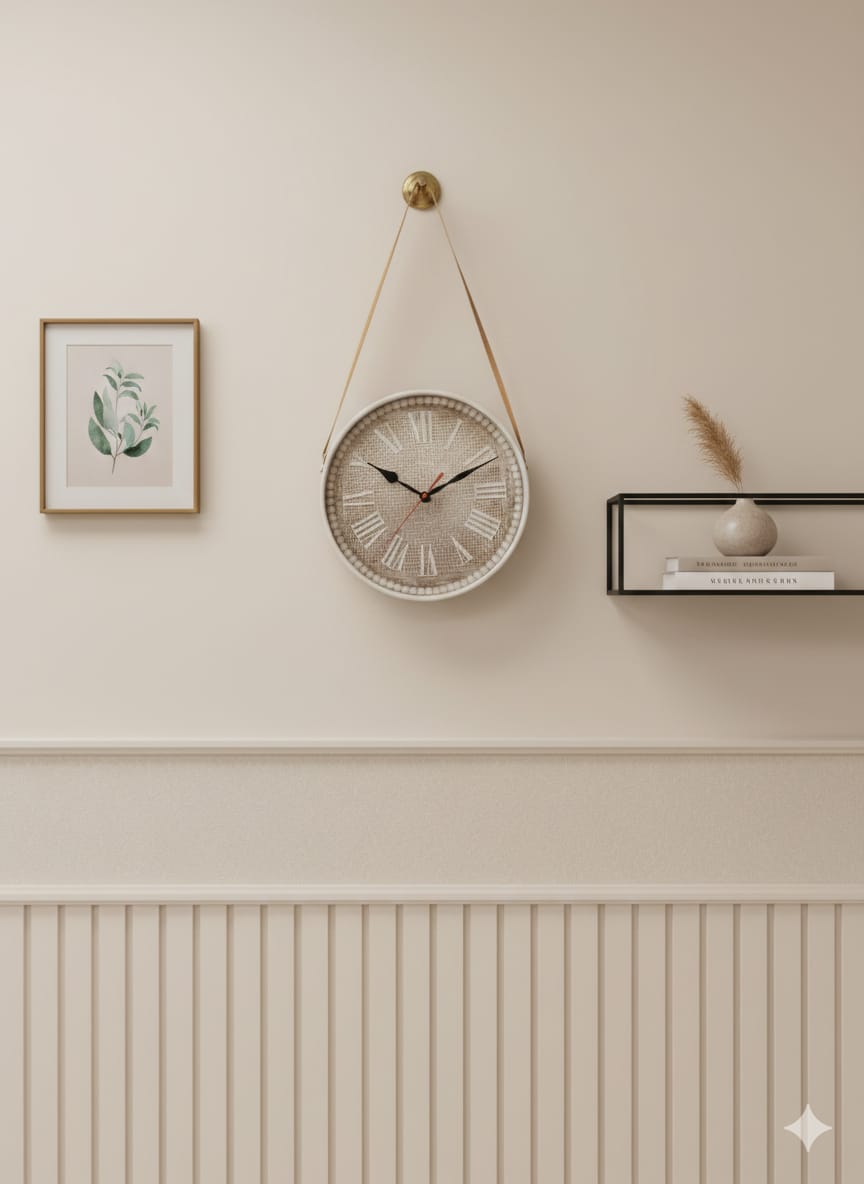 ساعة حائط خلفية خزفي -تعليقة جلد AZ-3422