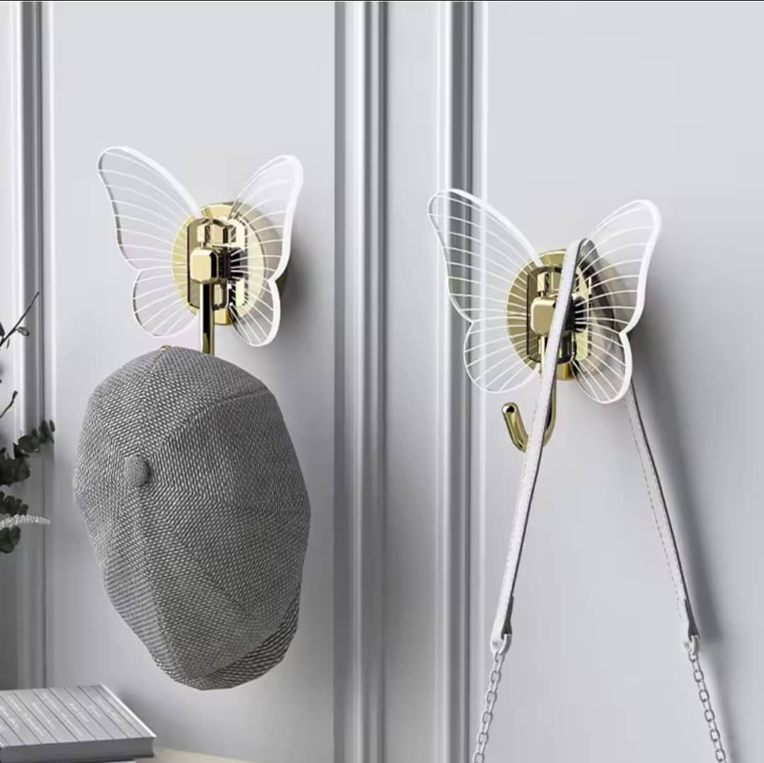 طقم معالق جدار شكل فراشة لاصق هوك 5 كجم - قطعتين ZA-9292