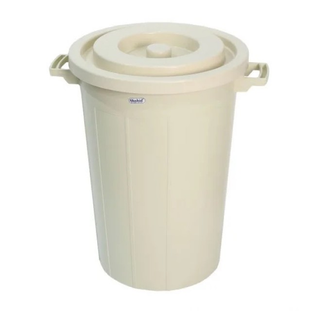 برميل بلاستيك ملون 60 لتر مع الغطاء -الوطنية