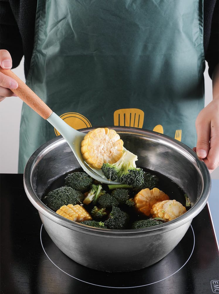 ملعقة طبخ سليكون يد خشب AZ-1089