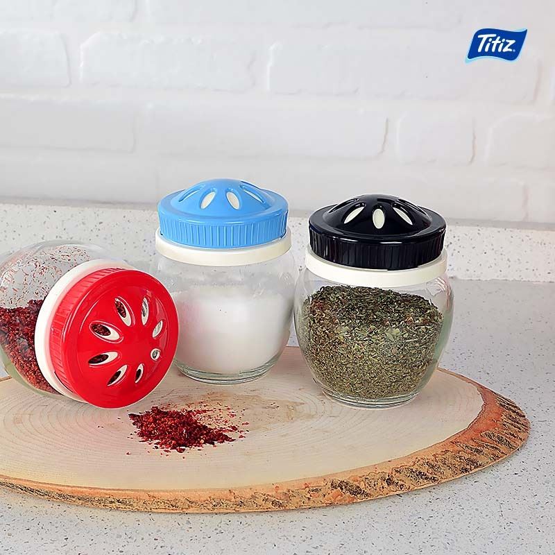 علبة بهارات زجاج تيتيز 370مل KC-261