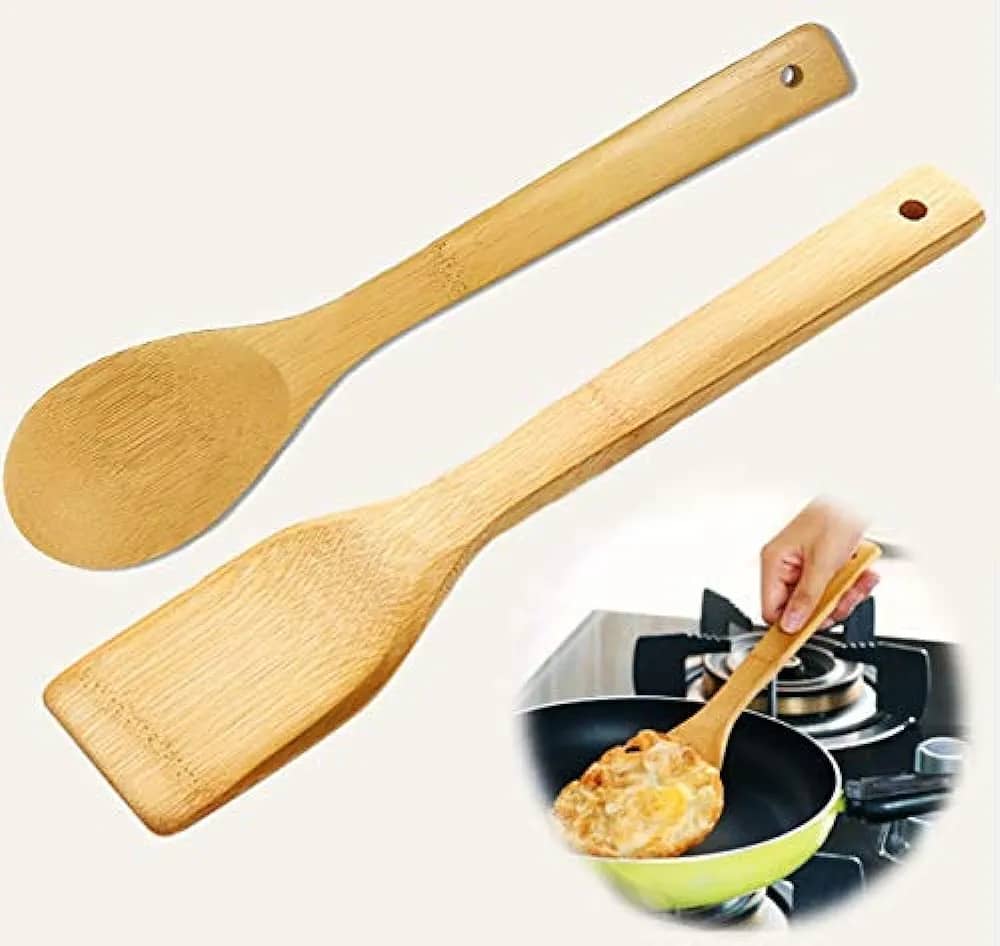 طقم ملاعق طبخ وخبز خشب ثقيل ممتاز - قطعتين AZ-2147