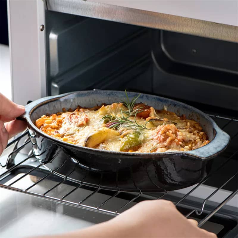 صحن سيراميك حراري بيضاوي مقاس 38سم