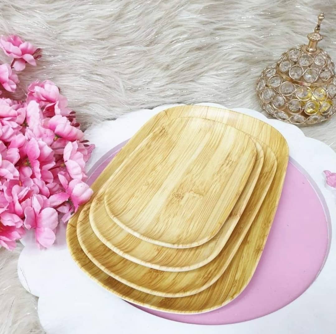 صحن ميلامين خشبي مستطيل