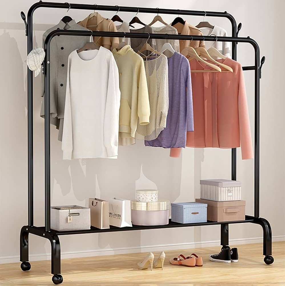 ستاند ملابس اسود جهتين حمولة 35 كيلو 110*57*150سم AZ-2719