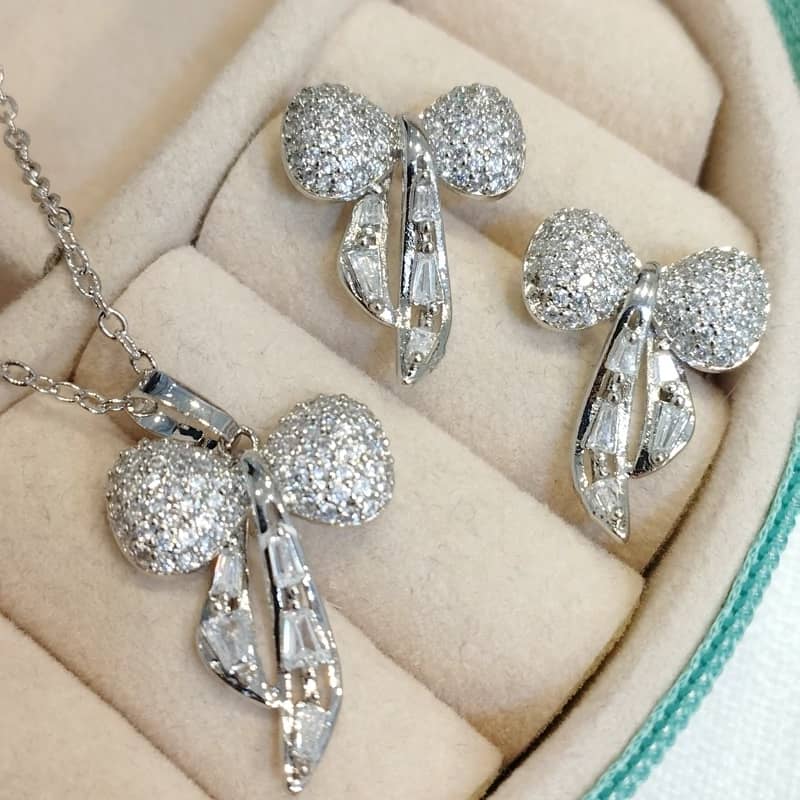 طقم سلس واخراص وخاتم زيركون KNN-16449