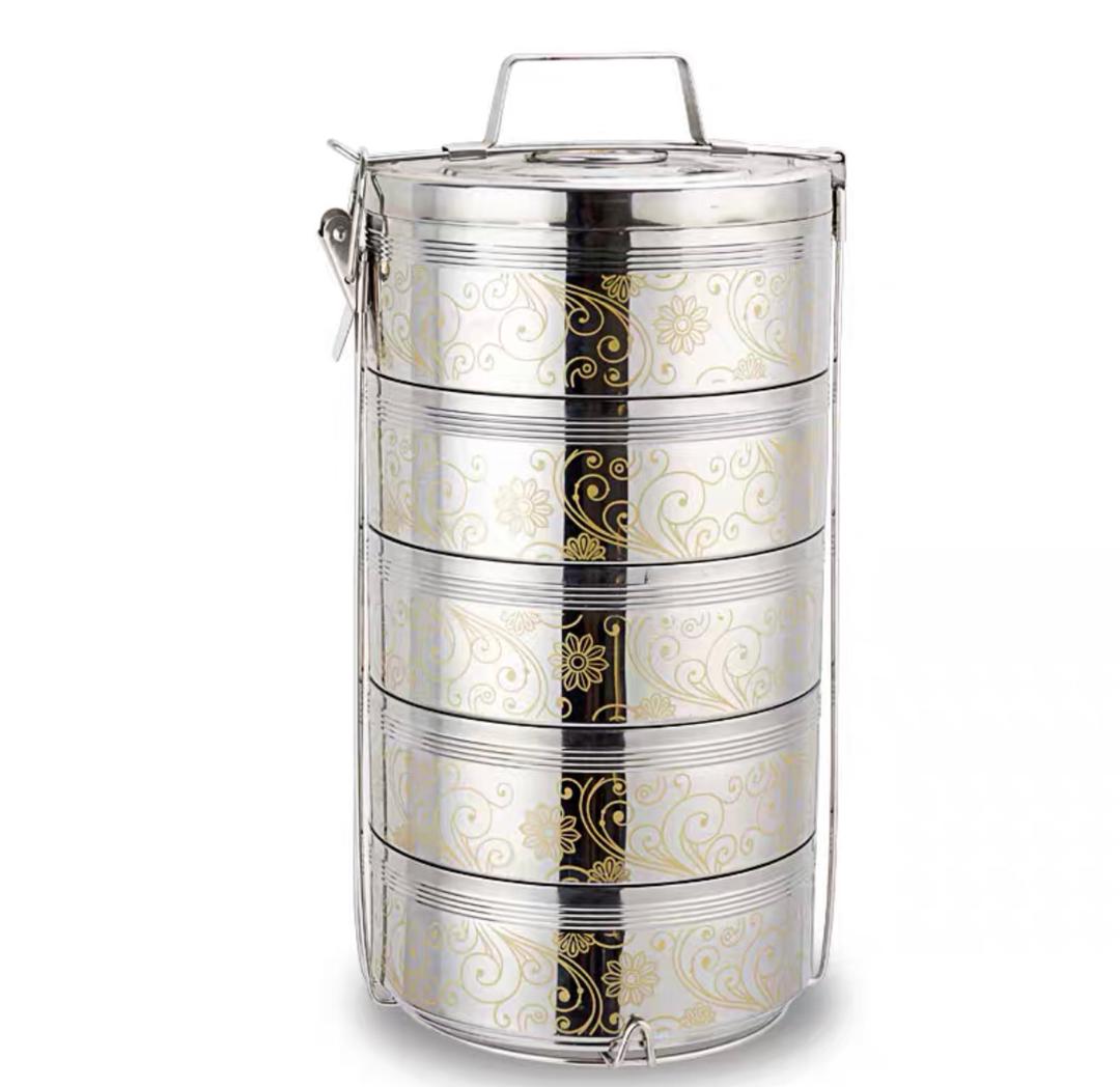 سفرطاس ستيل 5 طوابق كبير جدا 23 سم