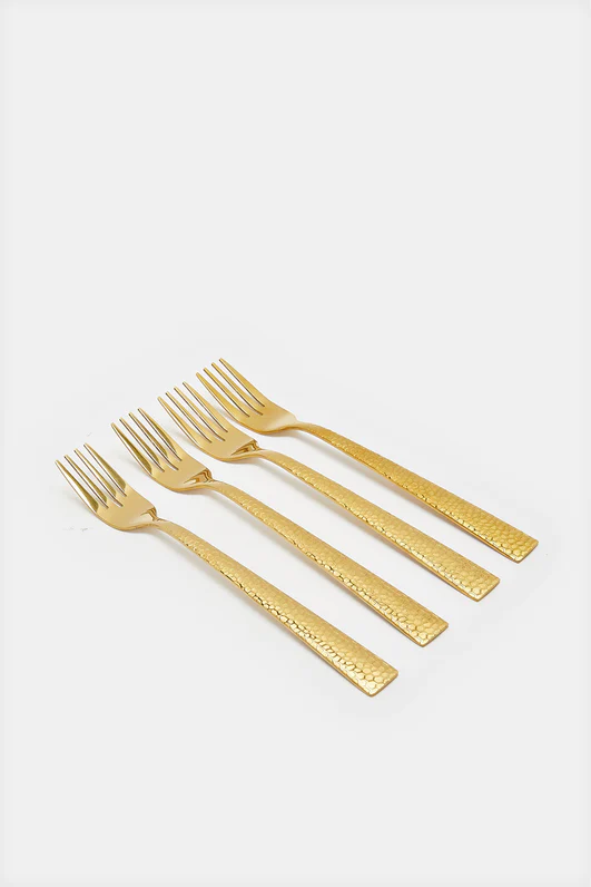 شوك اكل ستيل ذهبي ليزر 6 قطع AZ-2674