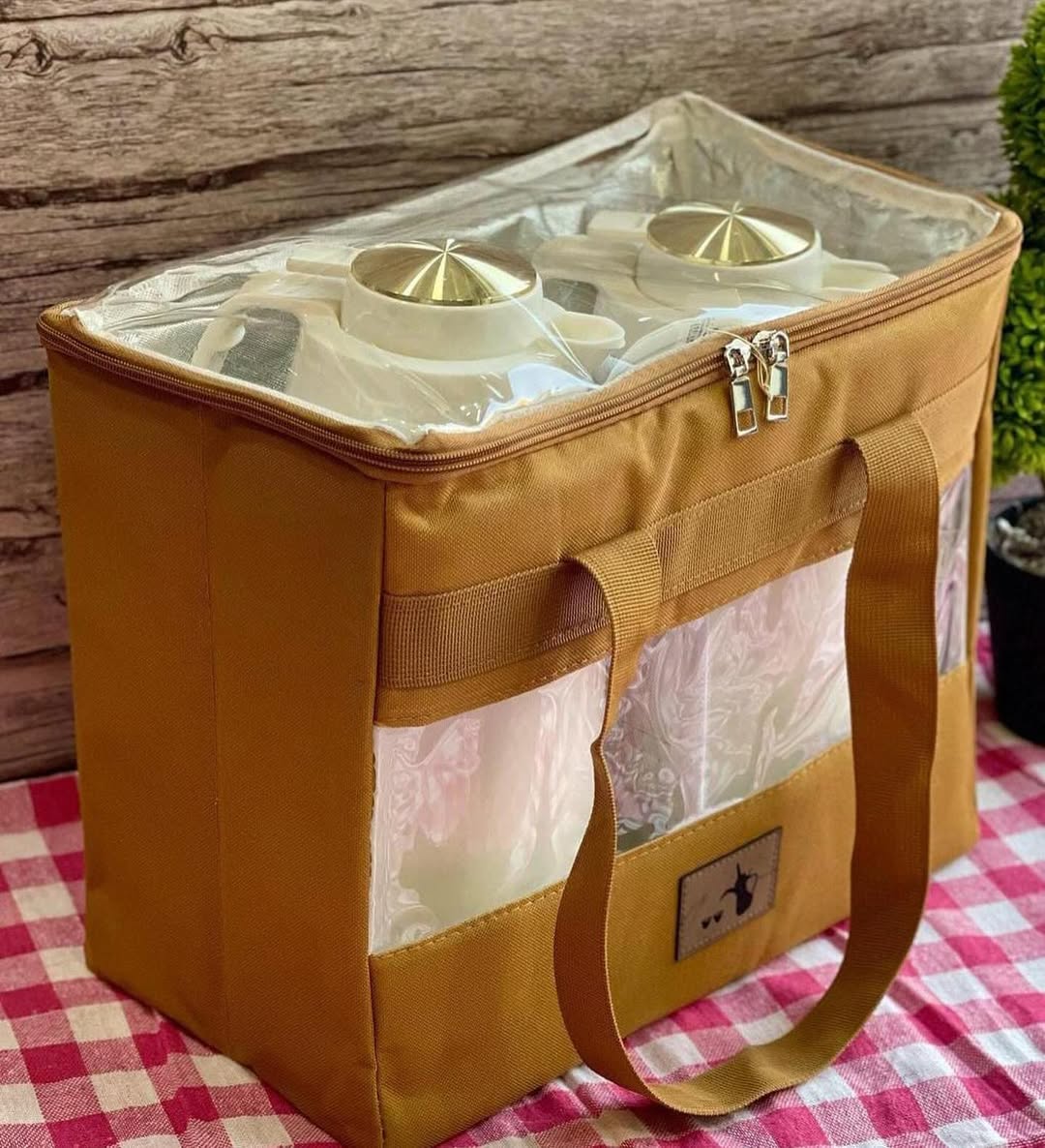 حافظة ثلاجات شاهي+مقاضي حراري ملبس قماش Iiik T-564