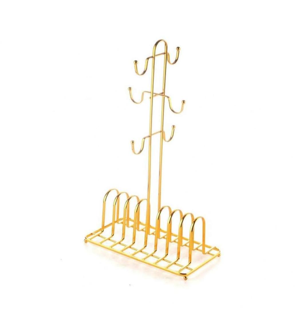 ستاند قلاصات مع الصحون ستيل فضي+ذهبي 43/105-106