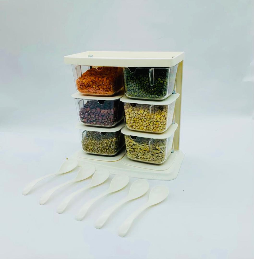 علب بهارات متحركة في ستاند بلاستيك  AZ-624