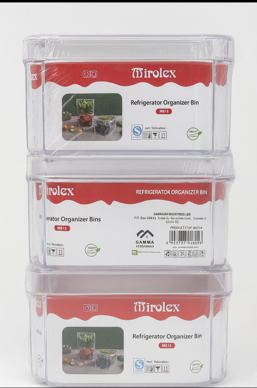 طقم حافظات بلاستيك مستطيل 3 قطع 470 مل JR-12520