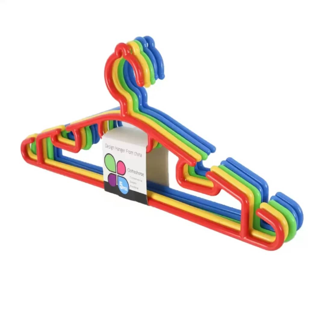 طقم معالق ملابس بلاستيك ملون 5 قطع AFI-130 8022