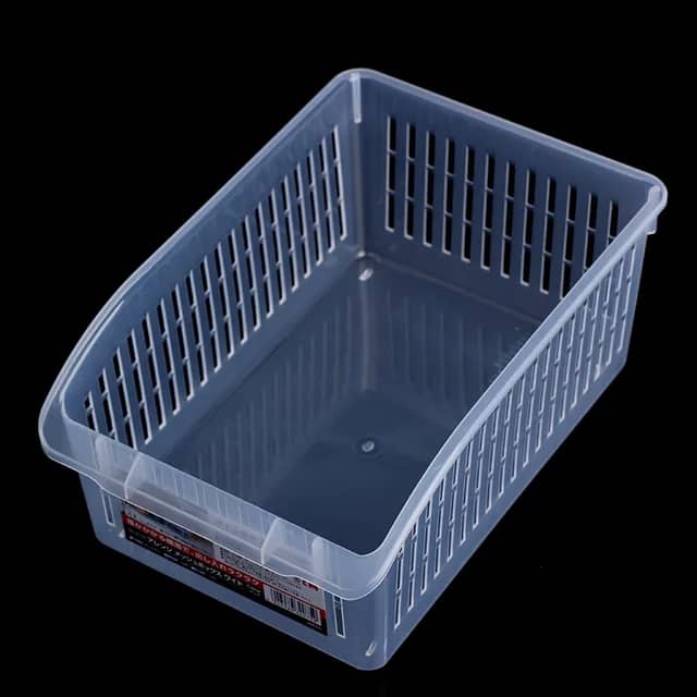 سلة تنظيم مستطيل عميق شفاف مع عجل 20*36 سم AZ-2391