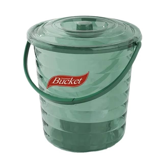 سطل بلاستيك شفاف مقلم ملفوف بغطاء