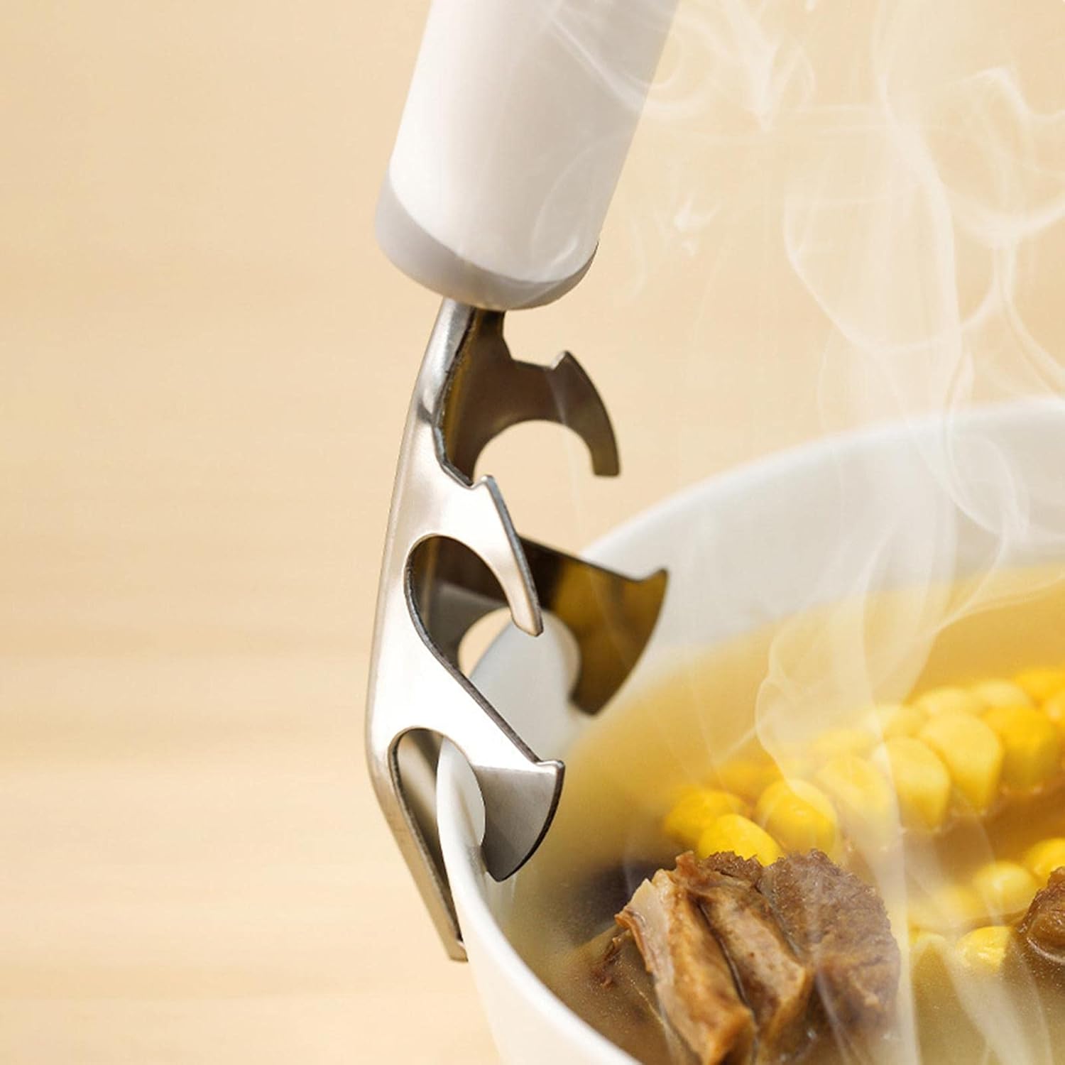 مماسك تعليق قدور ستيل بيد بلاستيك ابيض VOCEN 100881