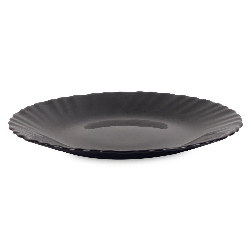 صحن بورسلان اسود مدور