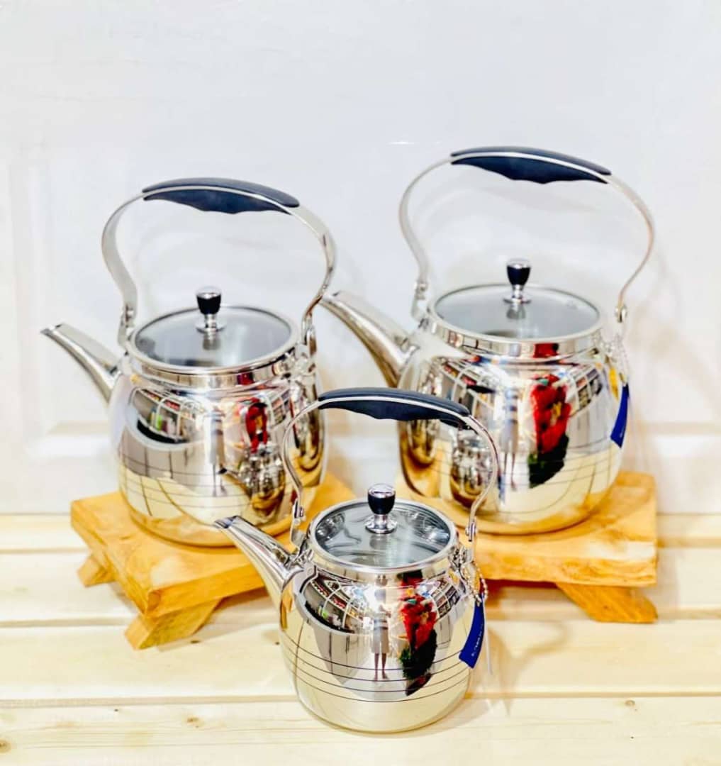 كتلي شاهي ستيل بغطاء زجاج ويد سليكون KARKMOS A-0126