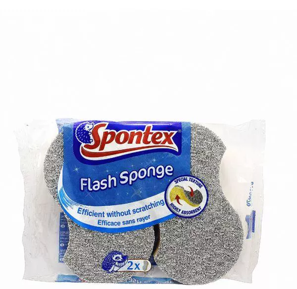 اسفنج سبونتكس ناعم وخشن عالية الامتصاص - قطعتين