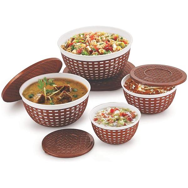 طقم حافظات طعام بلاستيك جافي خزفي 4 احجام ناكودا