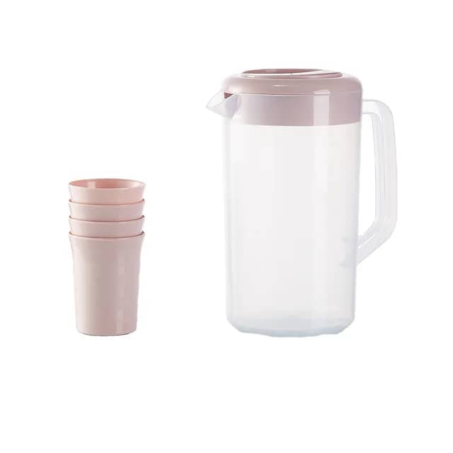 جاك ماء بلاستيك شفاف 1800مل مع 4 اكواب AZ-2332