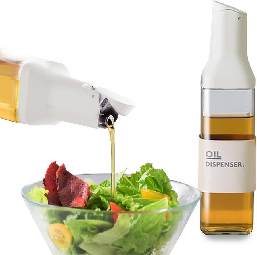 علبة زيت زجاج مستطيل بغطاء بلاستيك وفتحة صغير