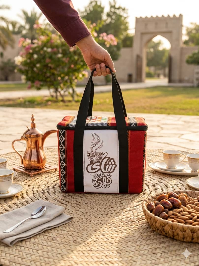 حافظة ثلاجات شاهي+مقاضي حراري ملبس قماش Iiik T-562